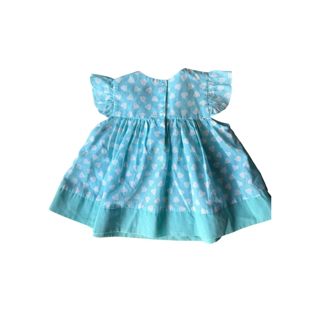 Vintage Color Kids Duck Dress Baby Girl 12 Months Cottagecore Polka Dot Bow
